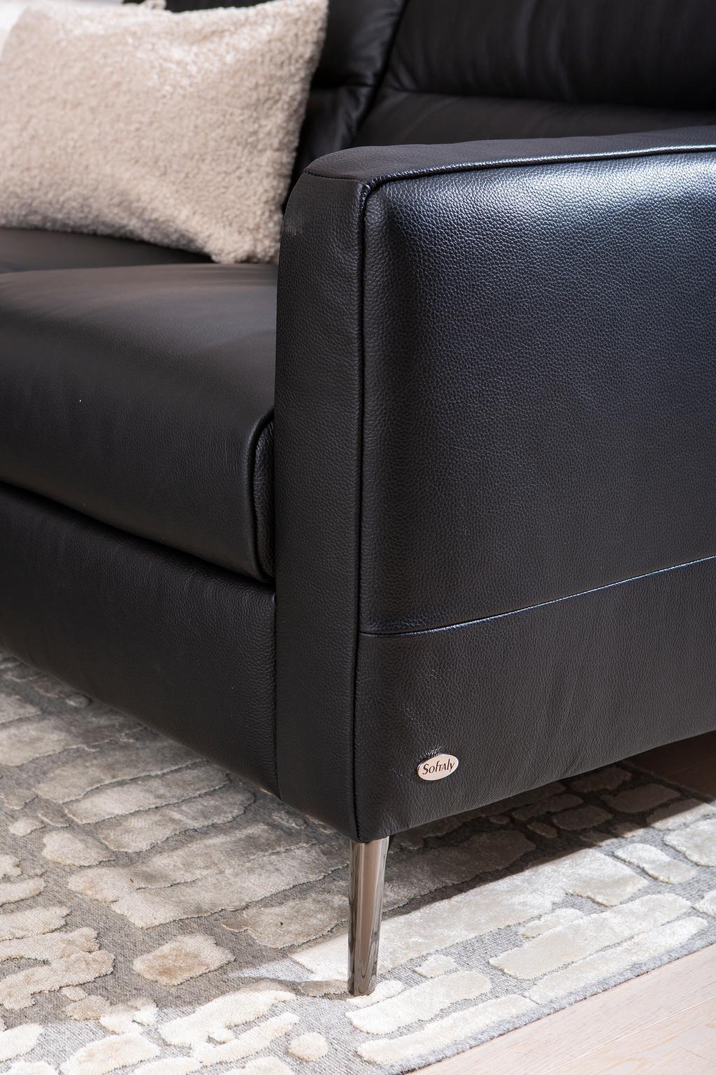 Carino 2-kohaline diivan, must nahk