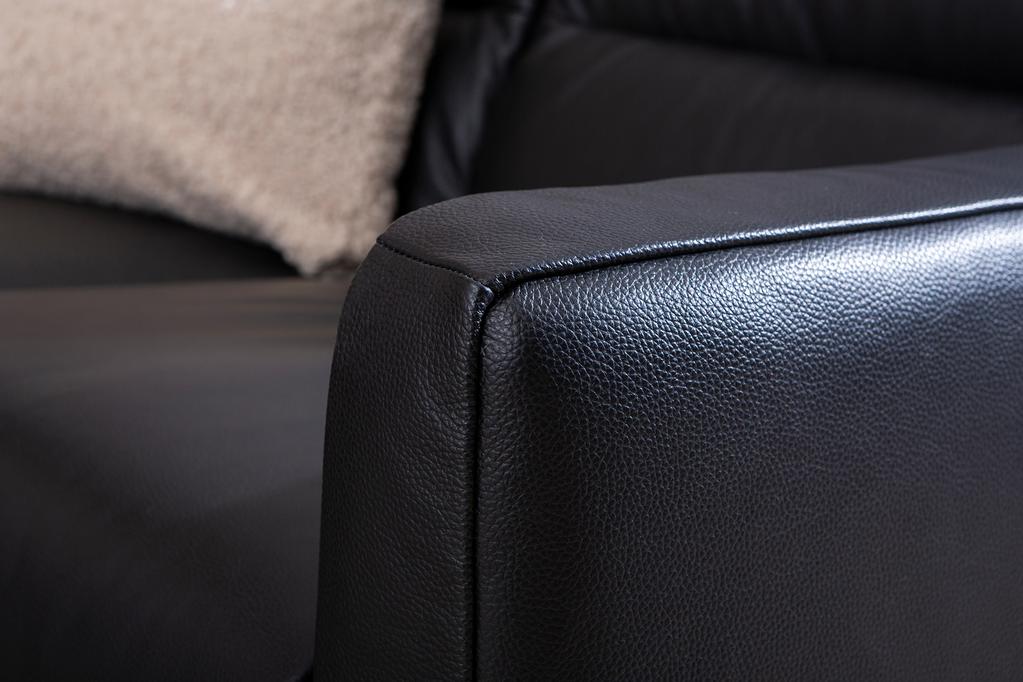 Carino 2-kohaline diivan, must nahk