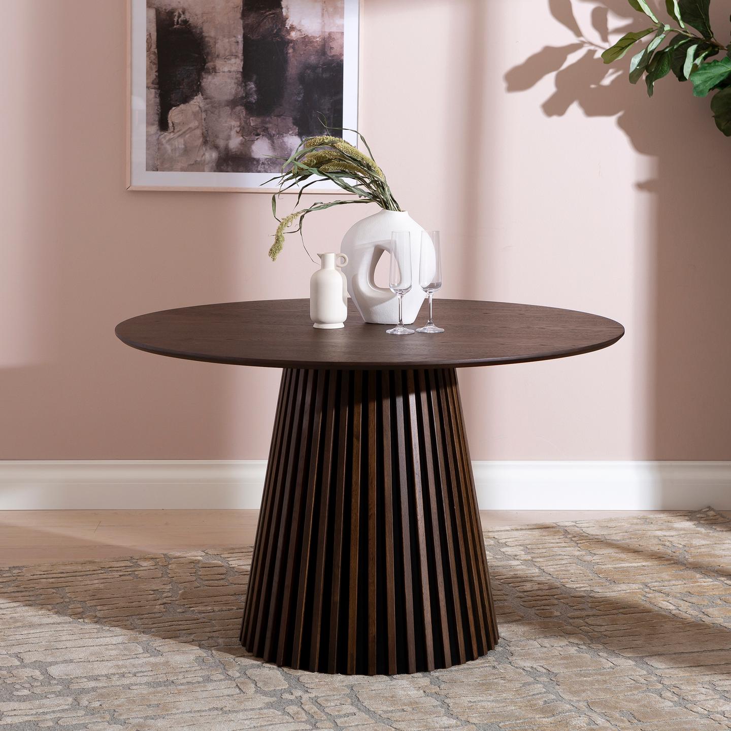 Metz söögilaud, ümar, smoked tamm