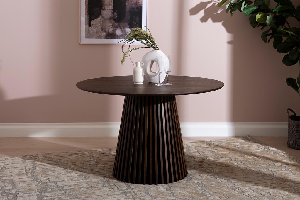 Metz söögilaud, ümar, smoked tamm