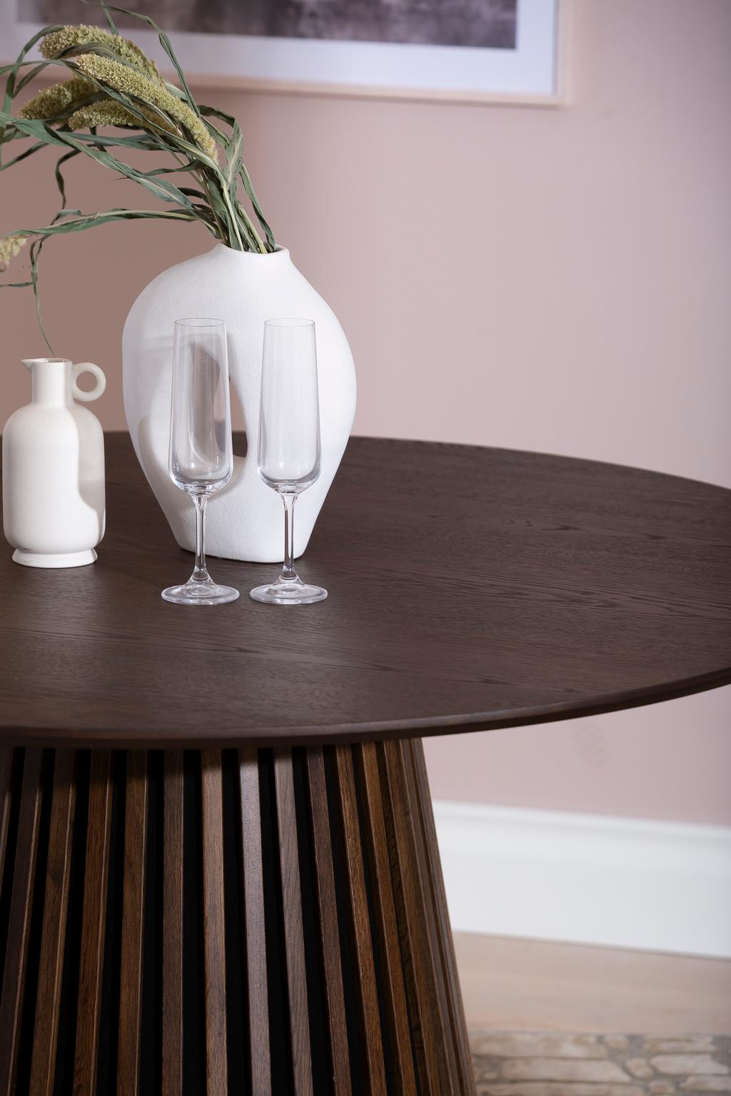 Metz söögilaud, ümar, smoked tamm