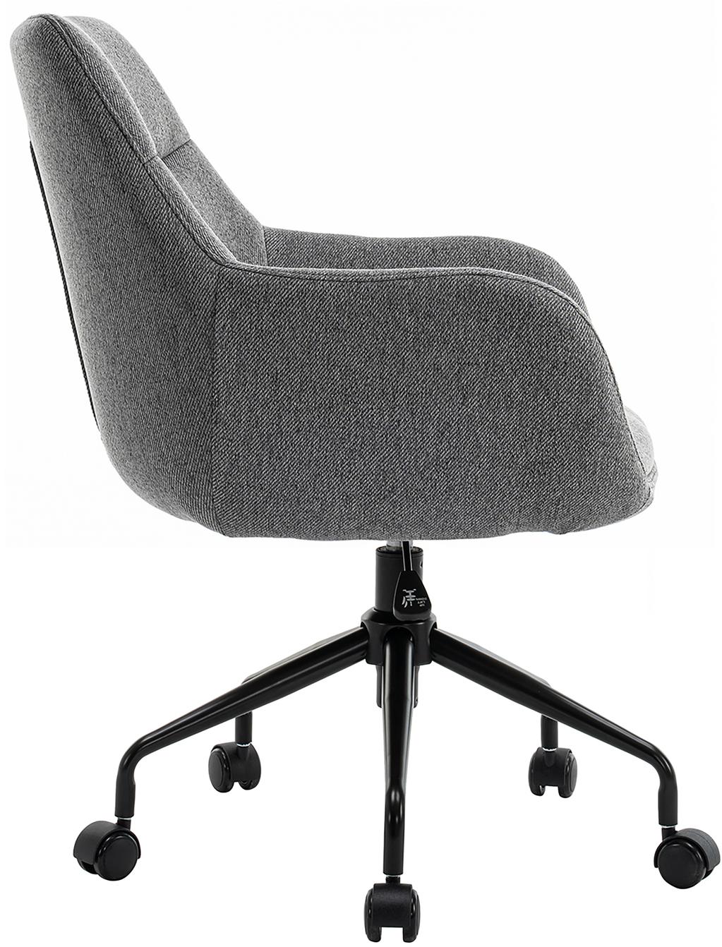 North Collection Everly söögitool käetugedega, hall (Spider-jalg pöörlev)