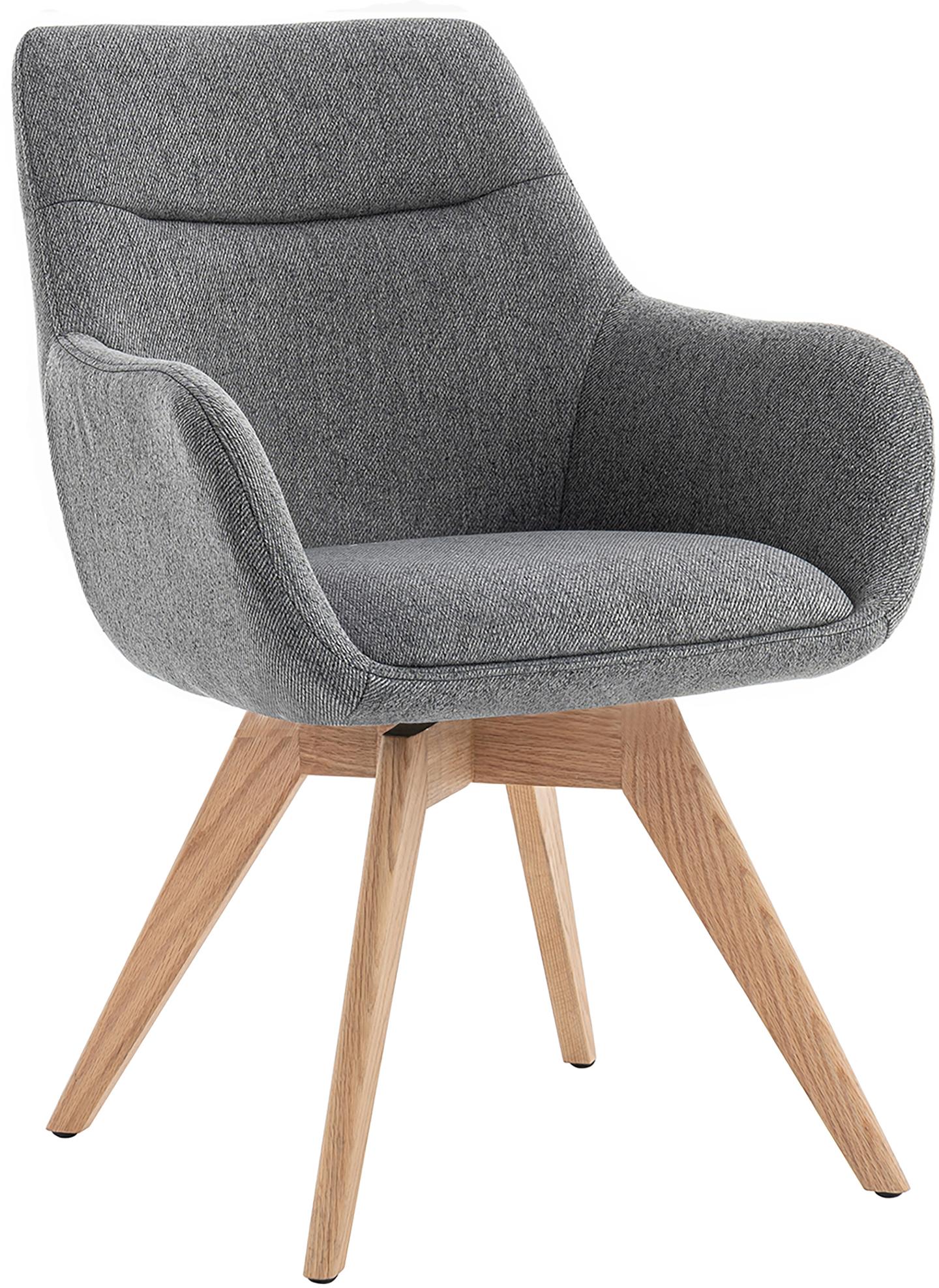 North Collection Everly söögitool käetugedega, hall (Spider-jalg natural tamm)