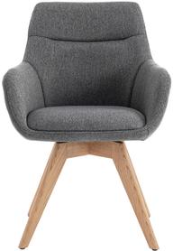 Pisipilt: North Collection Everly söögitool käetugedega, hall (Spider-jalg natural tamm)