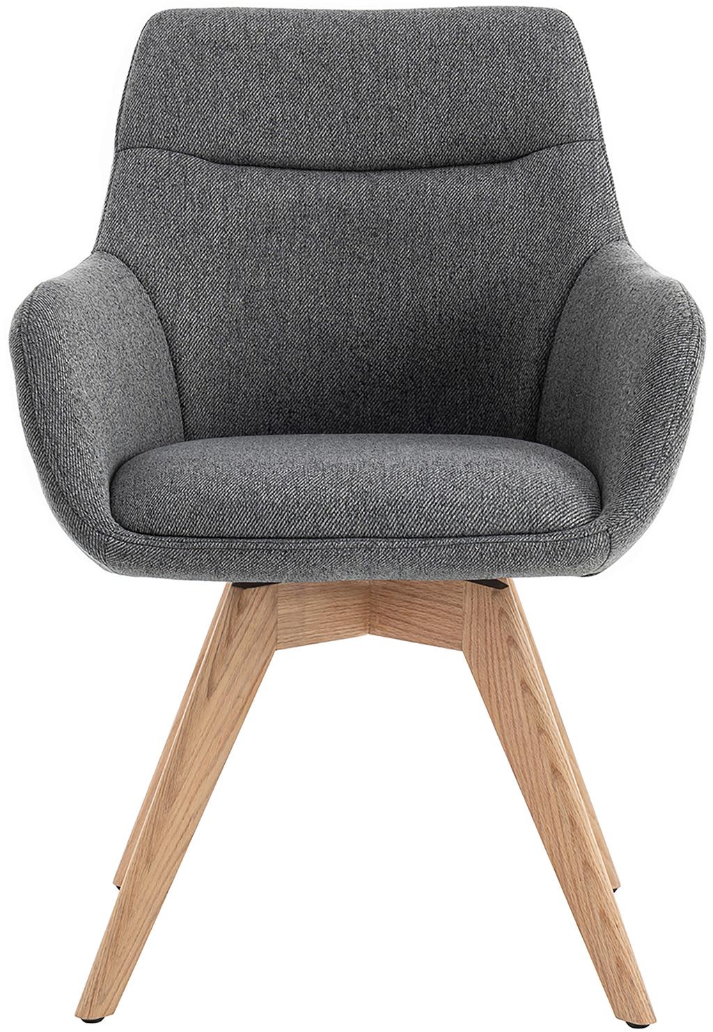 North Collection Everly söögitool käetugedega, hall (Spider-jalg natural tamm)