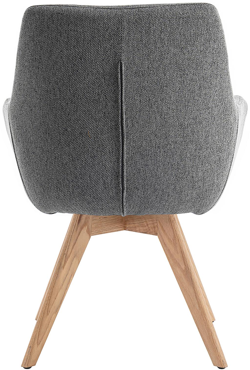 North Collection Everly söögitool käetugedega, hall (Spider-jalg natural tamm)