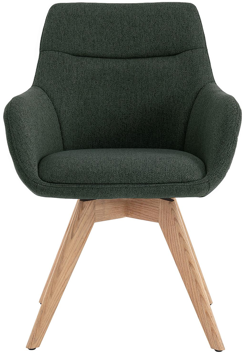 North Collection Everly söögitool käetugedega, roheline (Spider-jalg natural tamm)