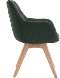 Pisipilt: North Collection Everly söögitool käetugedega, roheline (Spider-jalg natural tamm)