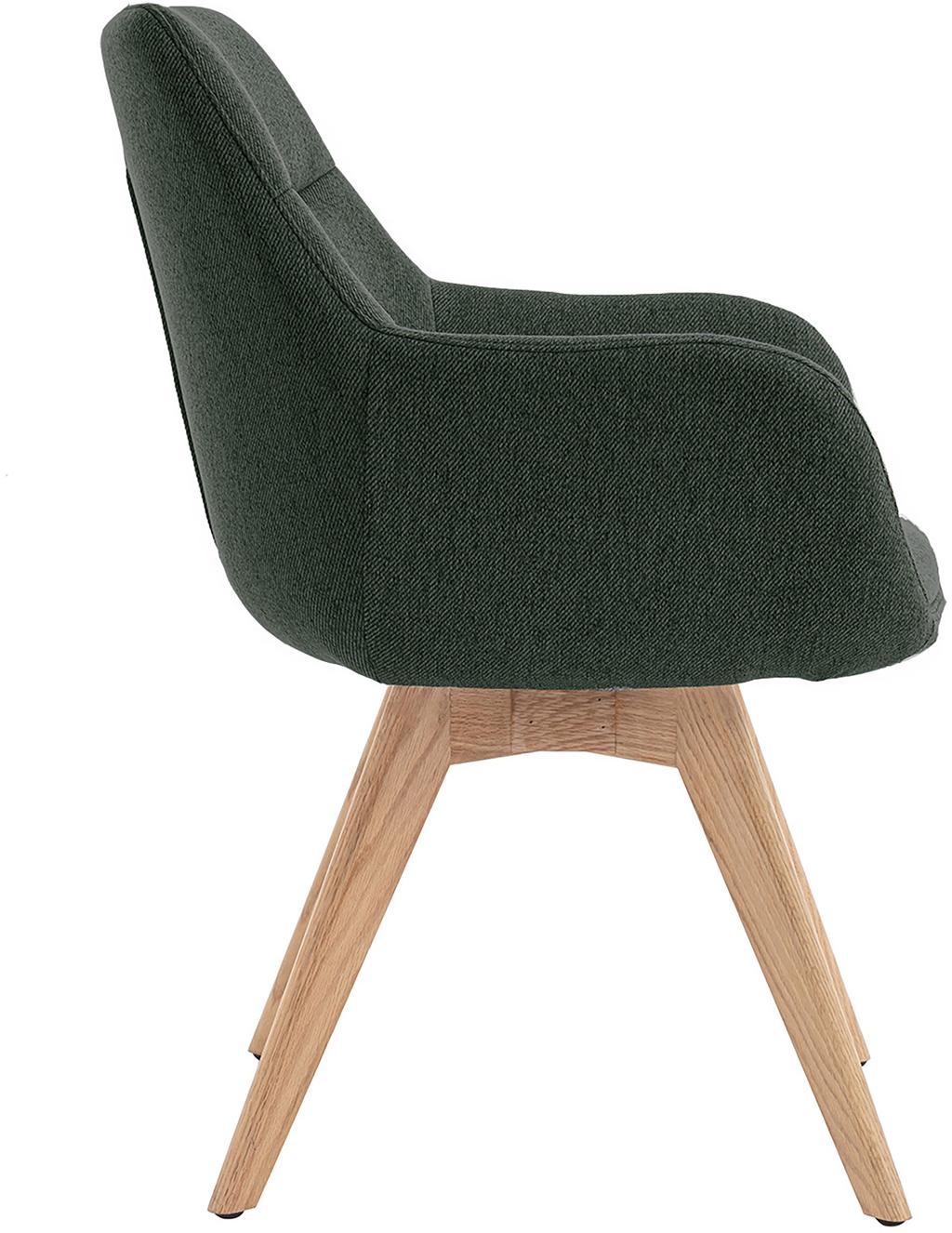 North Collection Everly söögitool käetugedega, roheline (Spider-jalg natural tamm)