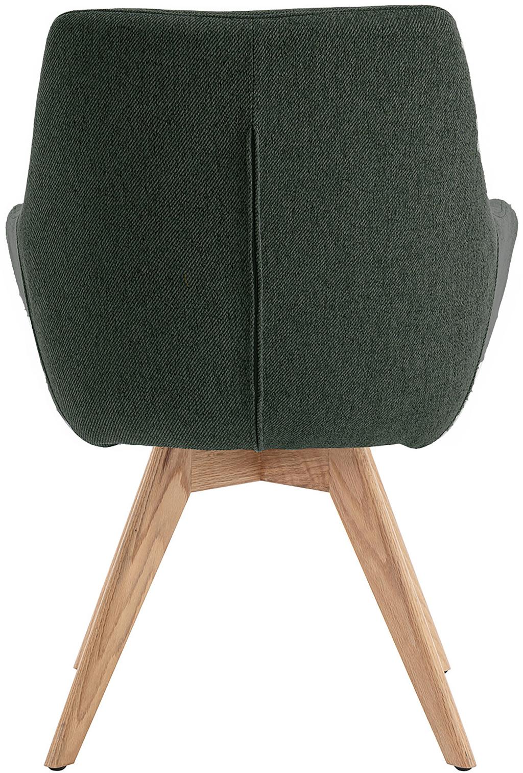 North Collection Everly söögitool käetugedega, roheline (Spider-jalg natural tamm)