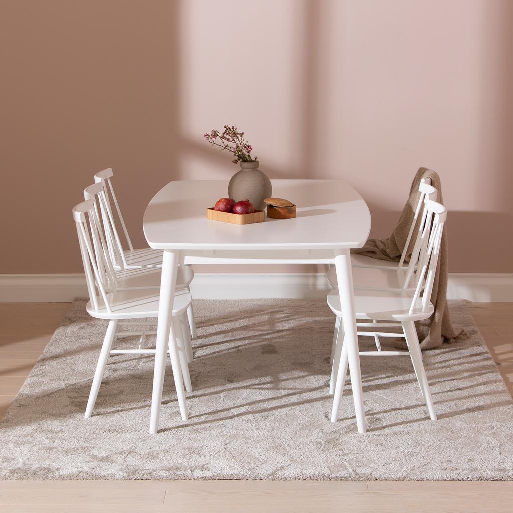 Reino söögilauakomplekt 170x95 kuuele, valge