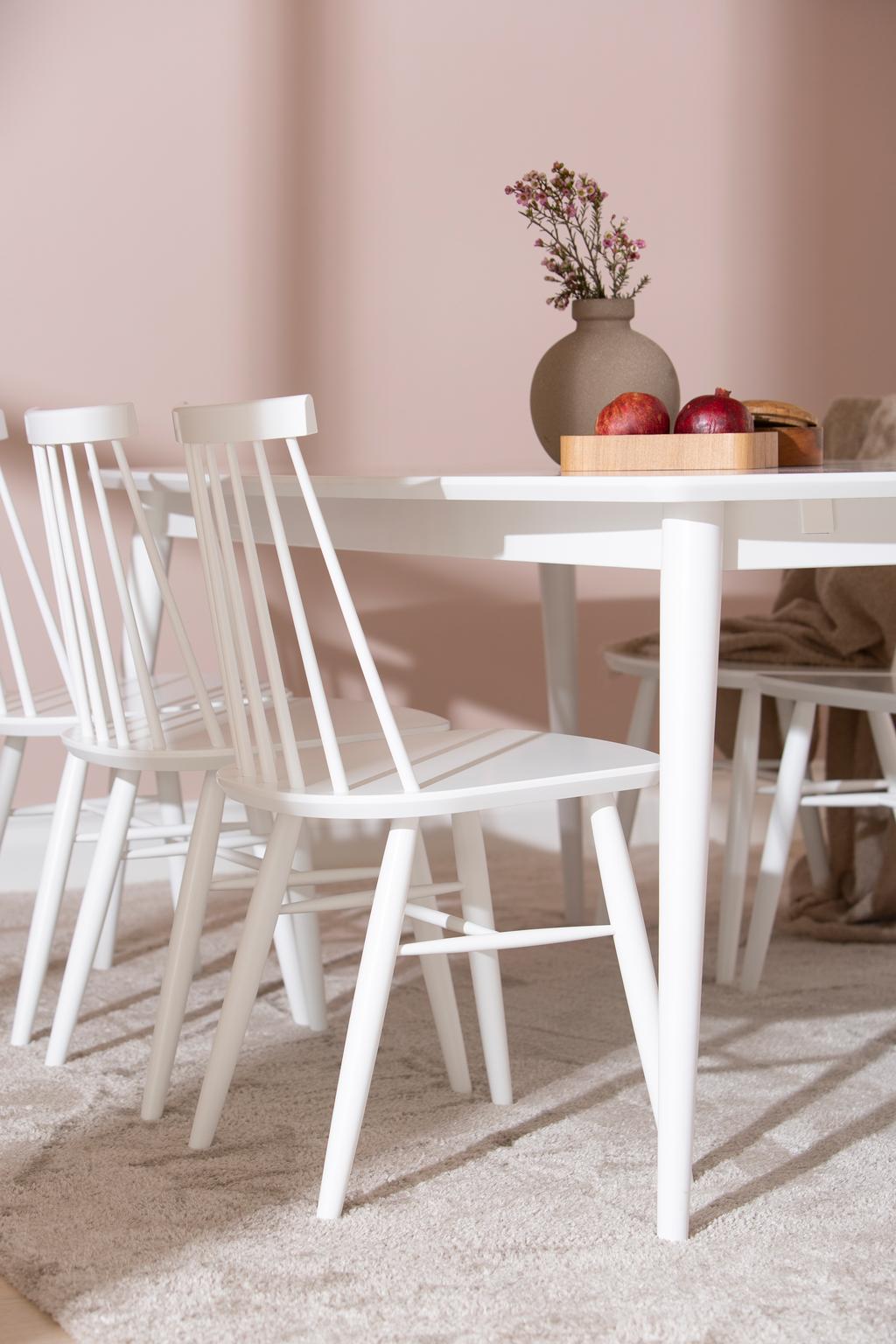 Reino söögilauakomplekt 170x95 kuuele, valge