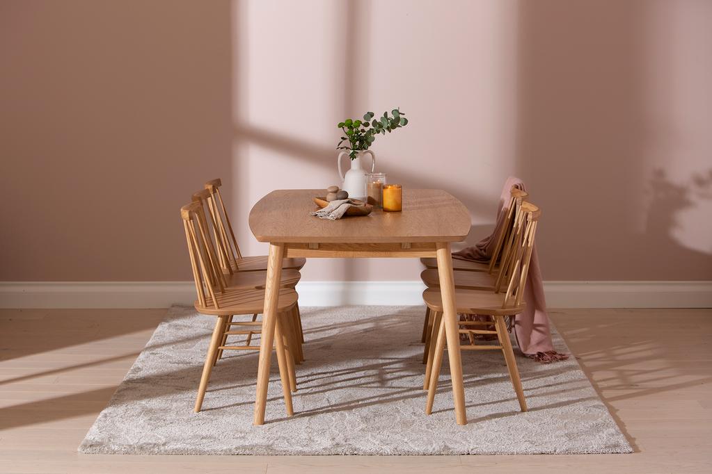 Reino söögilauakomplekt 170x95 kuuele, lakitud tamm