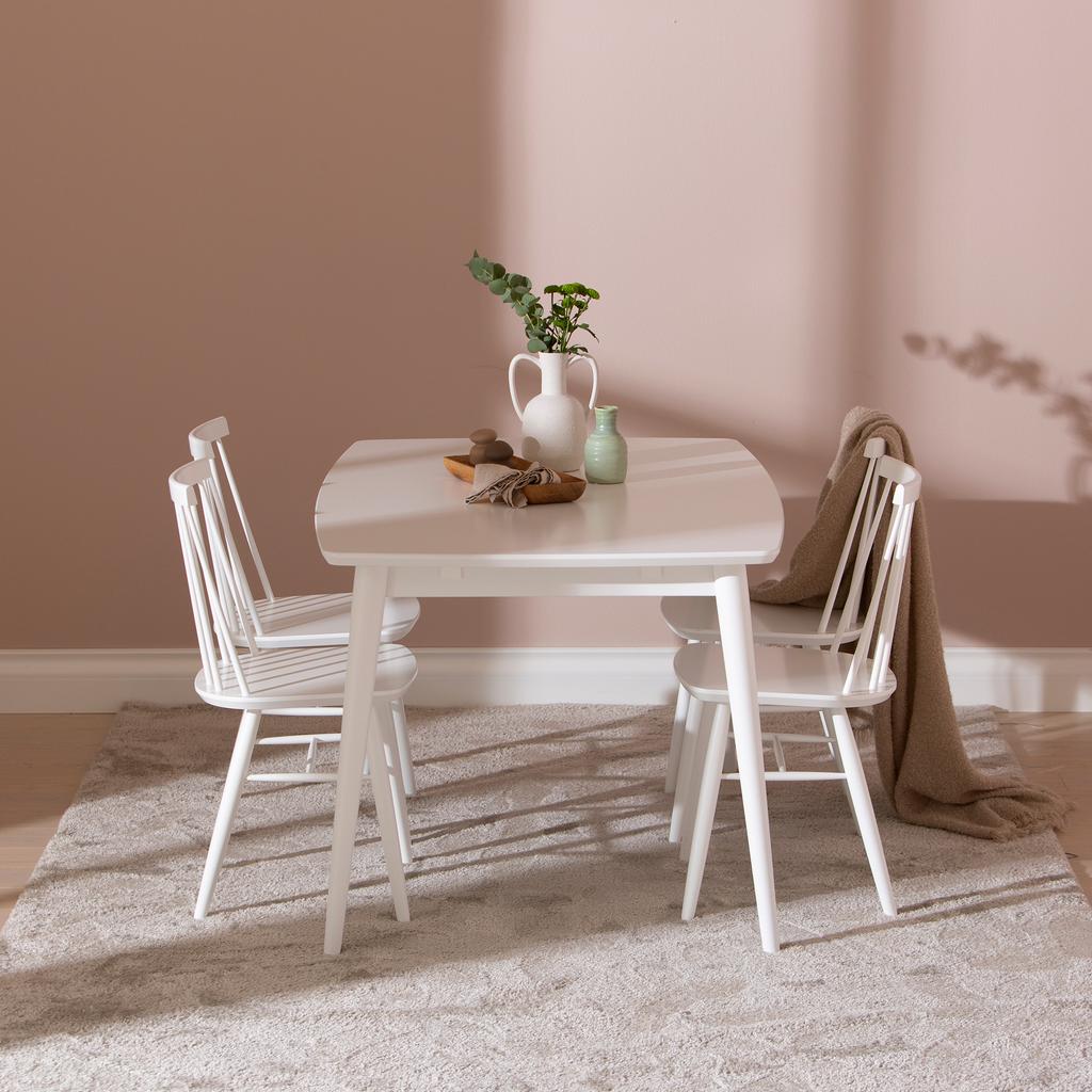 Reino söögilauakomplekt 140x90 neljale, valge