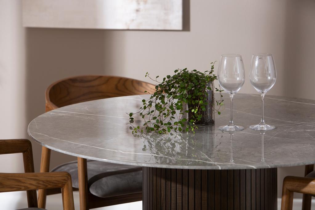 Austin & Långön söögilauakomplekt ümar 120cm neljale, pruun/hall