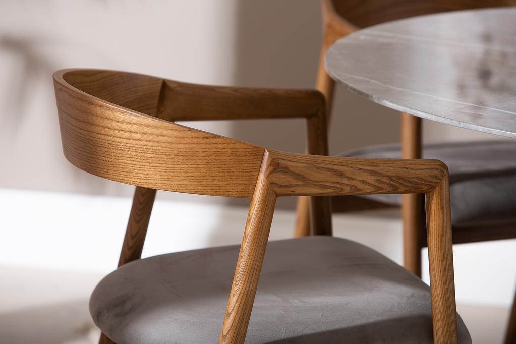 Austin & Långön söögilauakomplekt ümar 120cm neljale, pruun/hall