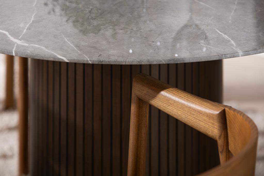 Austin & Långön söögilauakomplekt ümar 120cm neljale, pruun/hall