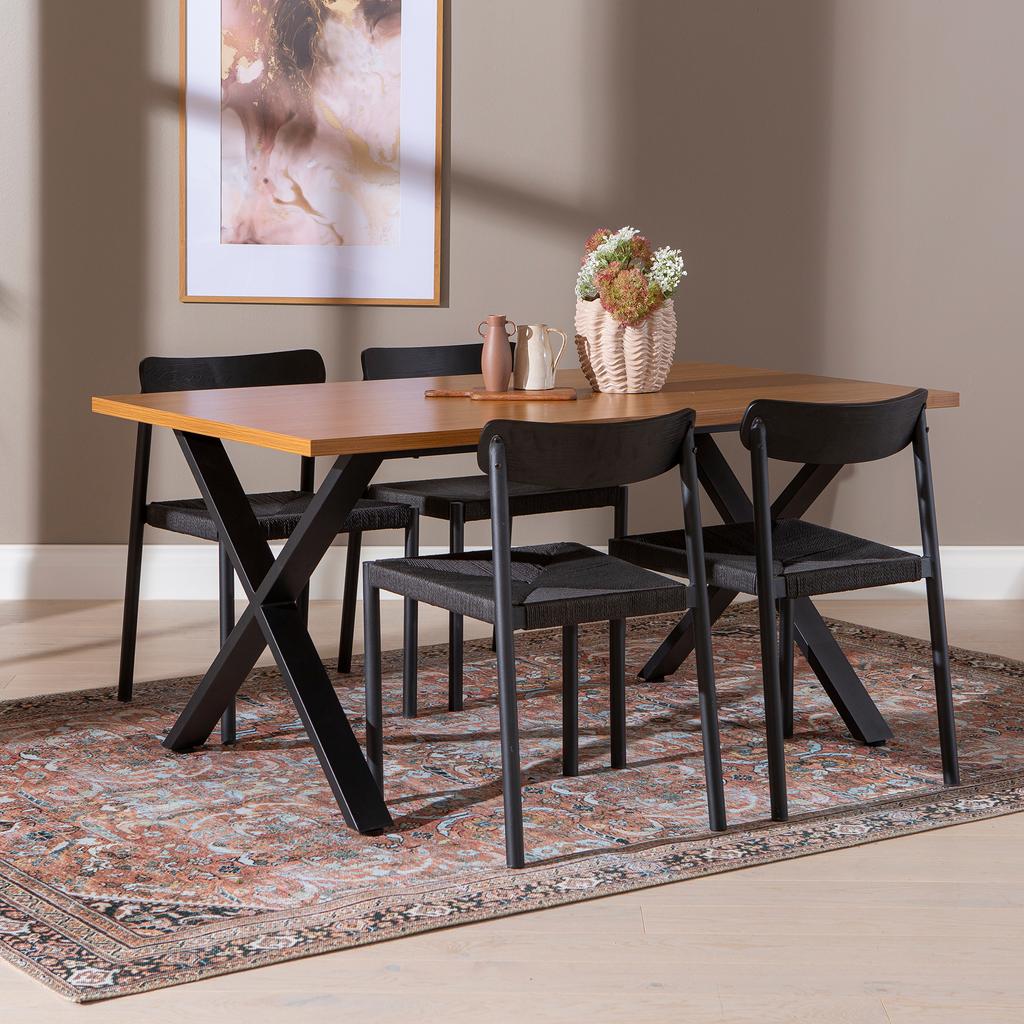 Cenni & Malmön söögilauakomplekt 160x90cm neljale, tamm/must