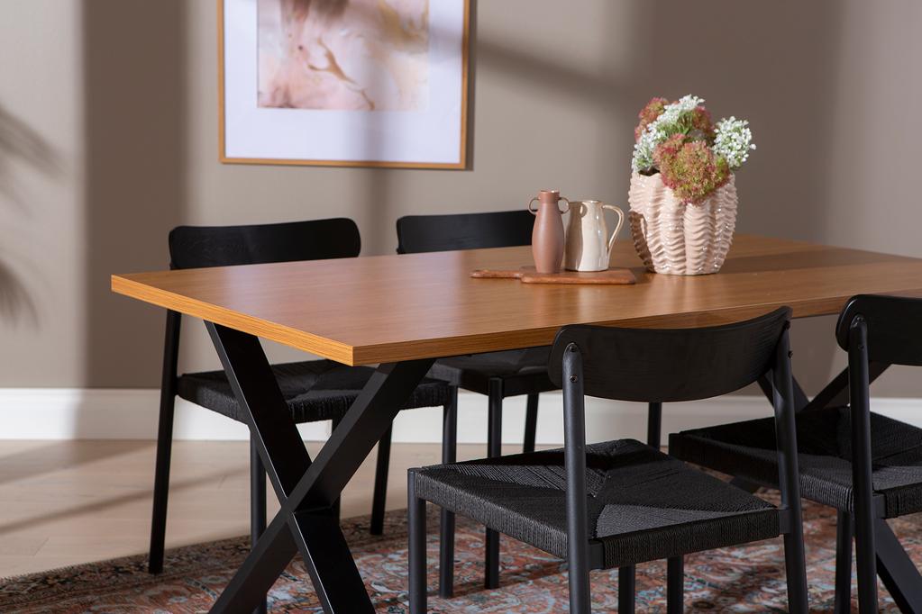 Cenni & Malmön söögilauakomplekt 160x90cm neljale, tamm/must