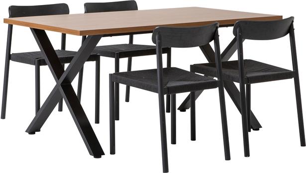 Söögilauakomplekt Cenni & Malmön 160x90cm neljale, tamm/must