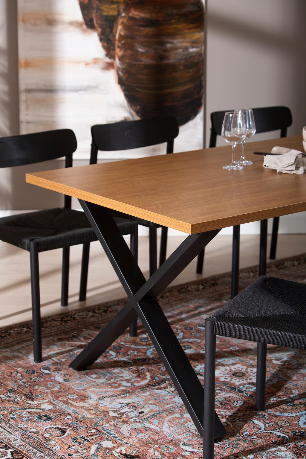 Cenni & Malmön söögilauakomplekt 190x90cm kuuele, tamm/must