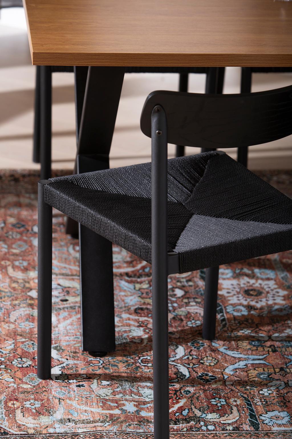 Cenni & Malmön söögilauakomplekt 190x90cm kuuele, tamm/must