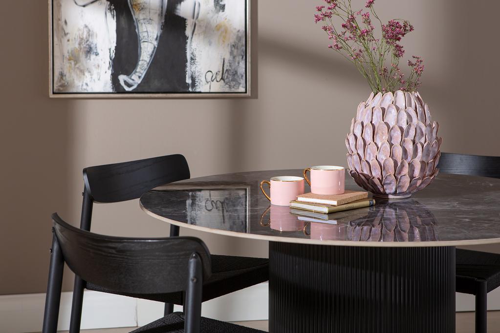 Kalida & Malmön söögilauakomplekt ümar 120cm neljale, must