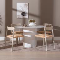 Pisipilt: Kalida & Malmön söögilauakomplekt ümar 120cm neljale, valge/greige