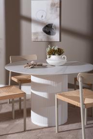 Pisipilt: Kalida & Malmön söögilauakomplekt ümar 120cm neljale, valge/greige