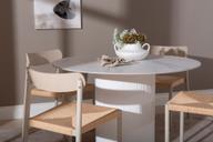 Pisipilt: Kalida & Malmön söögilauakomplekt ümar 120cm neljale, valge/greige