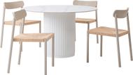 Pisipilt: Kalida & Malmön söögilauakomplekt ümar 120cm neljale, valge/greige