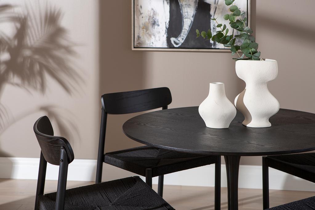 Apollo & Malmön söögilauakomplekt ümar 100cm neljale, must