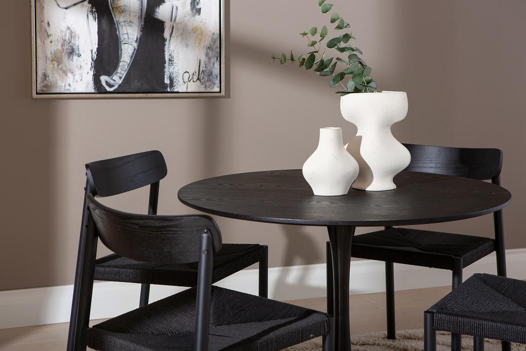 Apollo & Malmön söögilauakomplekt ümar 100cm neljale, must