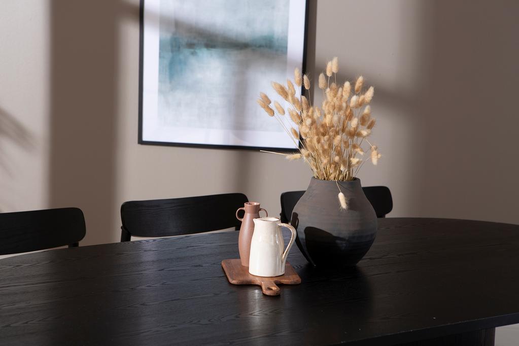 Rotondo & Malmön söögilauakomplekt 200x110cm kuuele, must/must