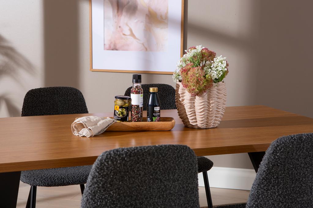 Cenni & Maria söögilauakomplekt 160x90cm neljale, tamm (melamiin) / tumehall