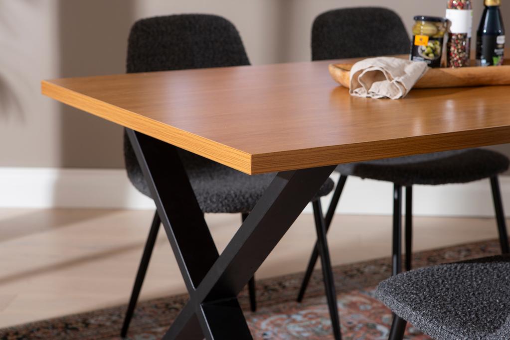 Cenni & Maria söögilauakomplekt 160x90cm neljale, tamm (melamiin) / tumehall