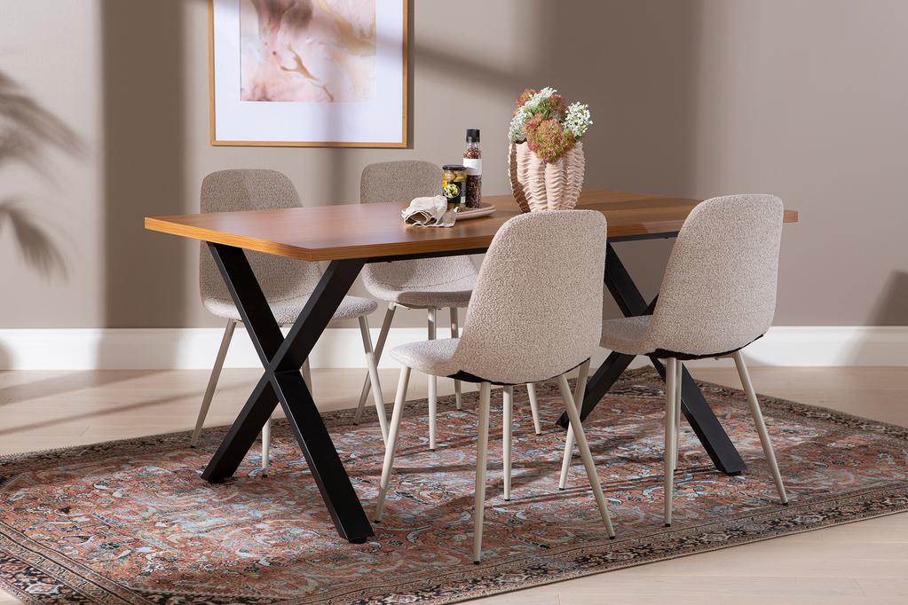 Cenni & Maria söögilauakomplekt 160x90cm neljale, tamm (melamiin) / beež