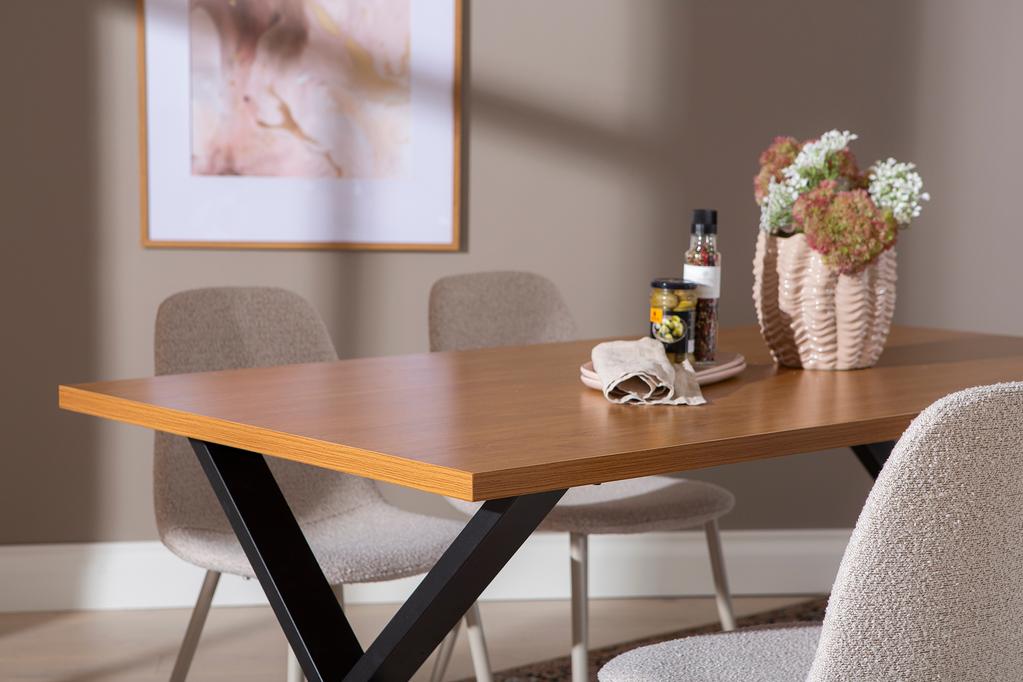 Cenni & Maria söögilauakomplekt 160x90cm neljale, tamm (melamiin) / beež