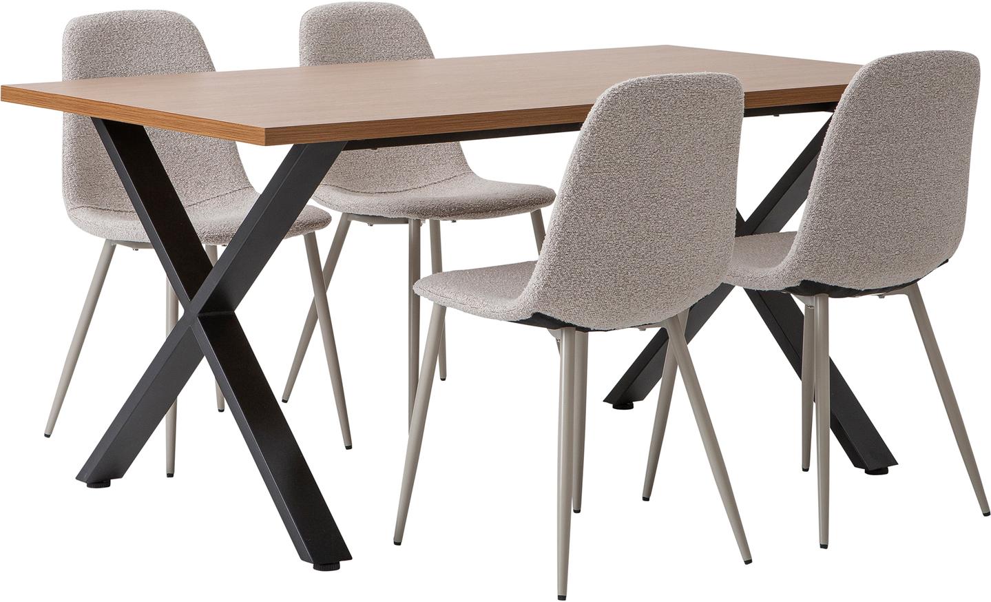 Cenni & Maria söögilauakomplekt 160x90cm neljale, tamm (melamiin) / beež