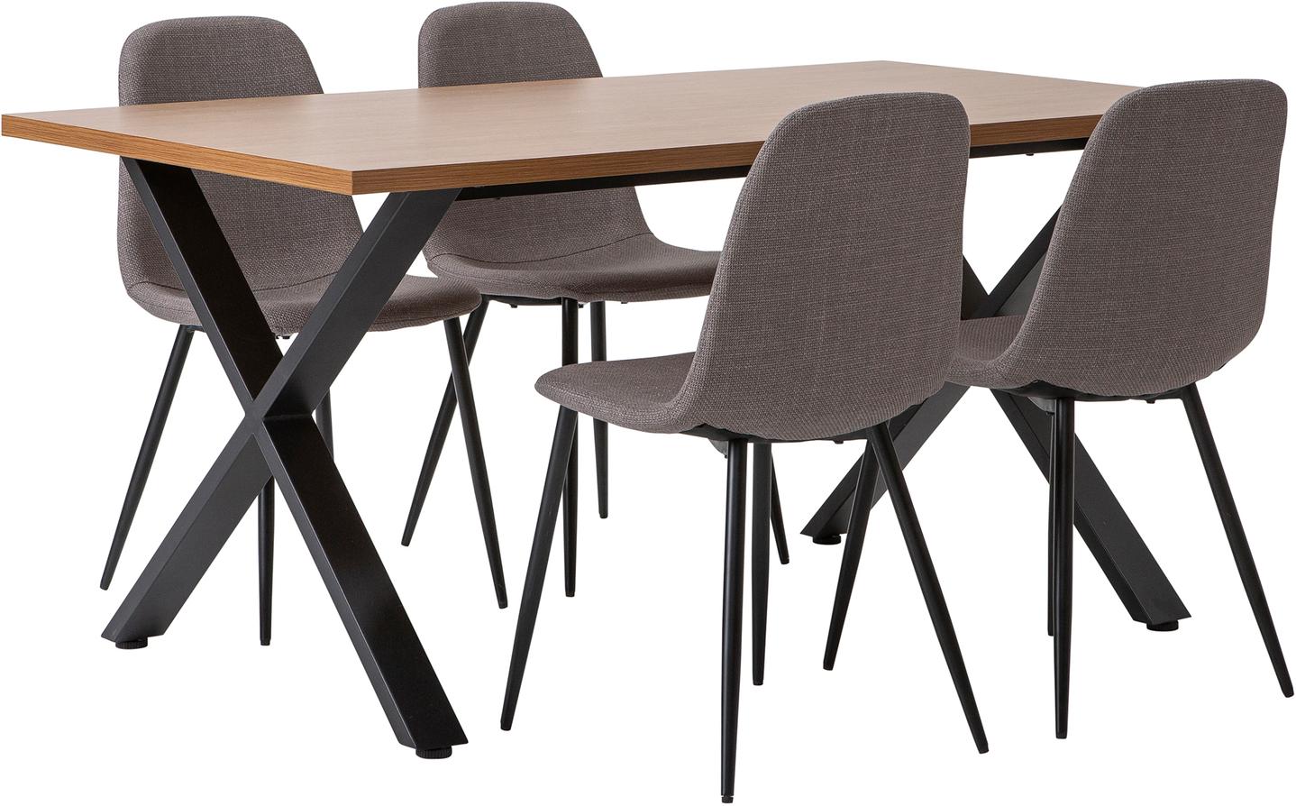 Cenni & Maria söögilauakomplekt 160x90cm neljale, tamm (melamiin) / hall