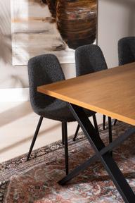 Pisipilt: Cenni & Maria söögilauakomplekt 190x90cm kuuele, tamm (melamiin) / tumehall