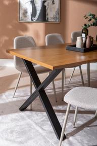 Pisipilt: Cenni & Maria söögilauakomplekt 190x90cm kuuele, tamm (melamiin) / beež