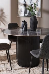 Pisipilt: Kalida & Maria söögilauakomplekt ümar 120cm neljale, must/tumehall
