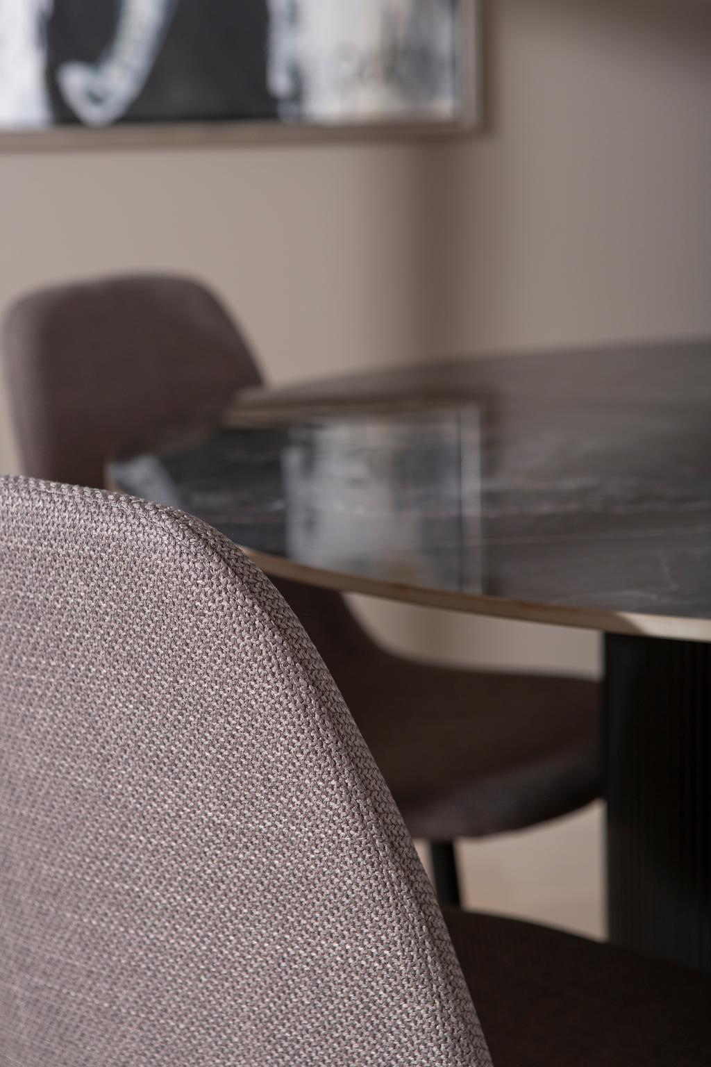 Kalida & Maria söögilauakomplekt ümar 120cm neljale, must/hall