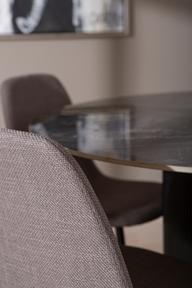 Pisipilt: Kalida & Maria söögilauakomplekt ümar 120cm neljale, must/hall