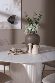 Pisipilt: Kalida & Maria söögilauakomplekt ümar 120cm neljale, valge/beež