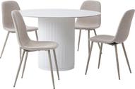 Pisipilt: Kalida & Maria söögilauakomplekt ümar 120cm neljale, valge/beež