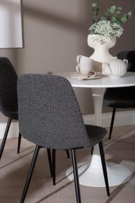 Pisipilt: Apollo & Maria söögilauakomplekt ümar 80cm neljale, valge/tumehall