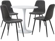 Pisipilt: Apollo & Maria söögilauakomplekt ümar 80cm neljale, valge/tumehall