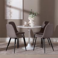 Pisipilt: Apollo & Maria söögilauakomplekt ümar 80cm neljale, valge/hall